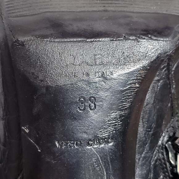 Prada Crocodile Leather Heeled Knee High Boots, size 38 (US 8) - Picture 9 of 12